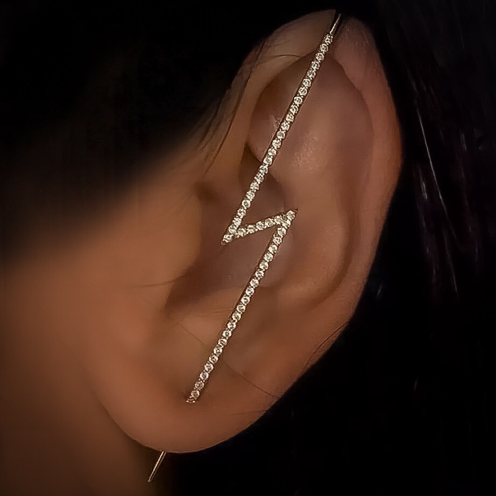 ⚜️𝟯𝟬%𝗢𝗙𝗙 𝗯𝘂𝗻𝗱𝗹𝗲𝘀 𝟯+⚜️ NEW CZ Silver Flash Ear Hook - Picture 9 of 14